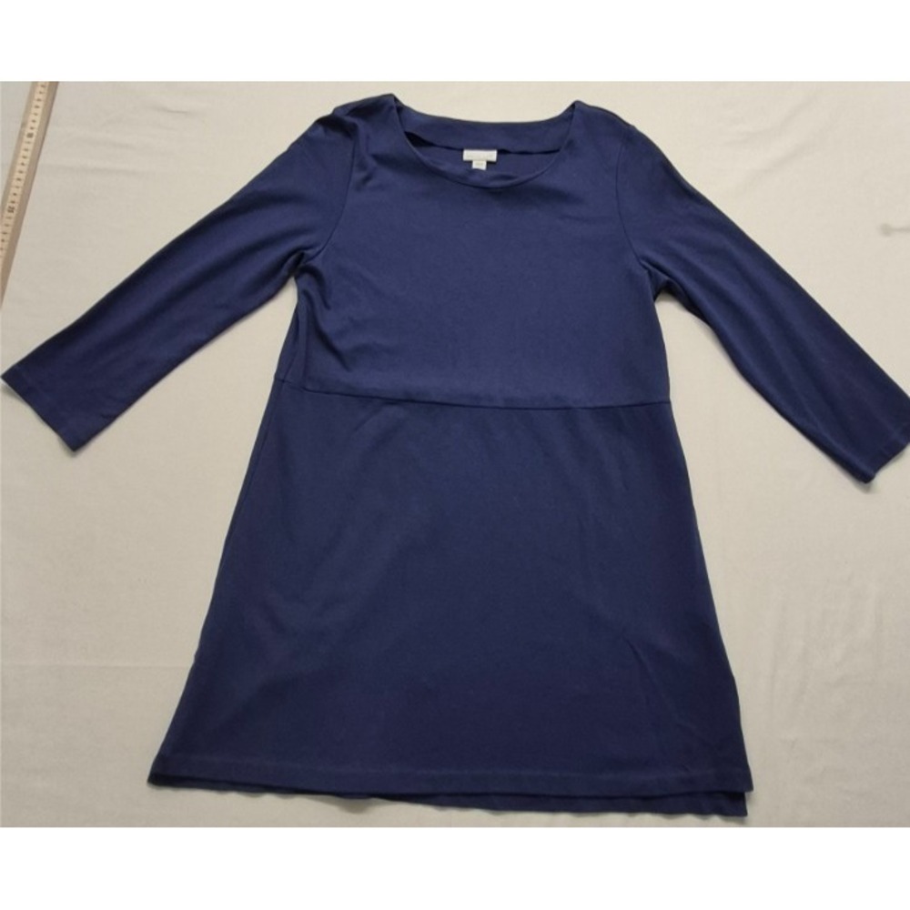 J Jill Women's Ponte‎ Tunic Small blue boat neck long sleeves classic stretch - Picture 2 of 16
